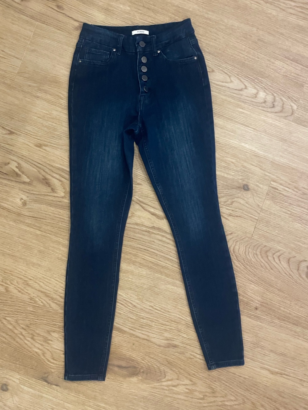 Maurices Dark Blue High-Rise Button-Fly Skinny Jeans